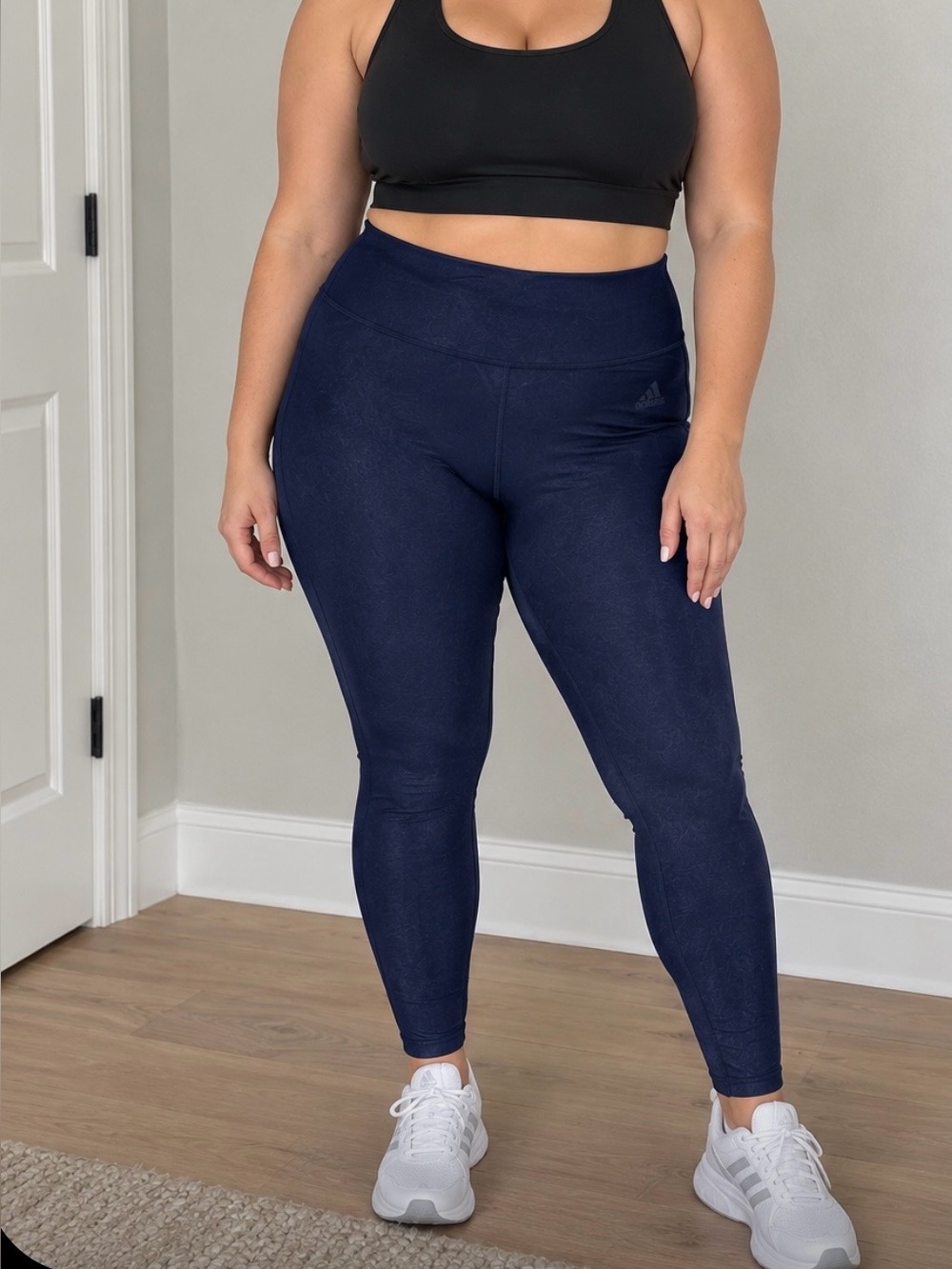 Adidas Shimmer Navy Circuit High Waist Tights Women’s Large Activewear Leggings
